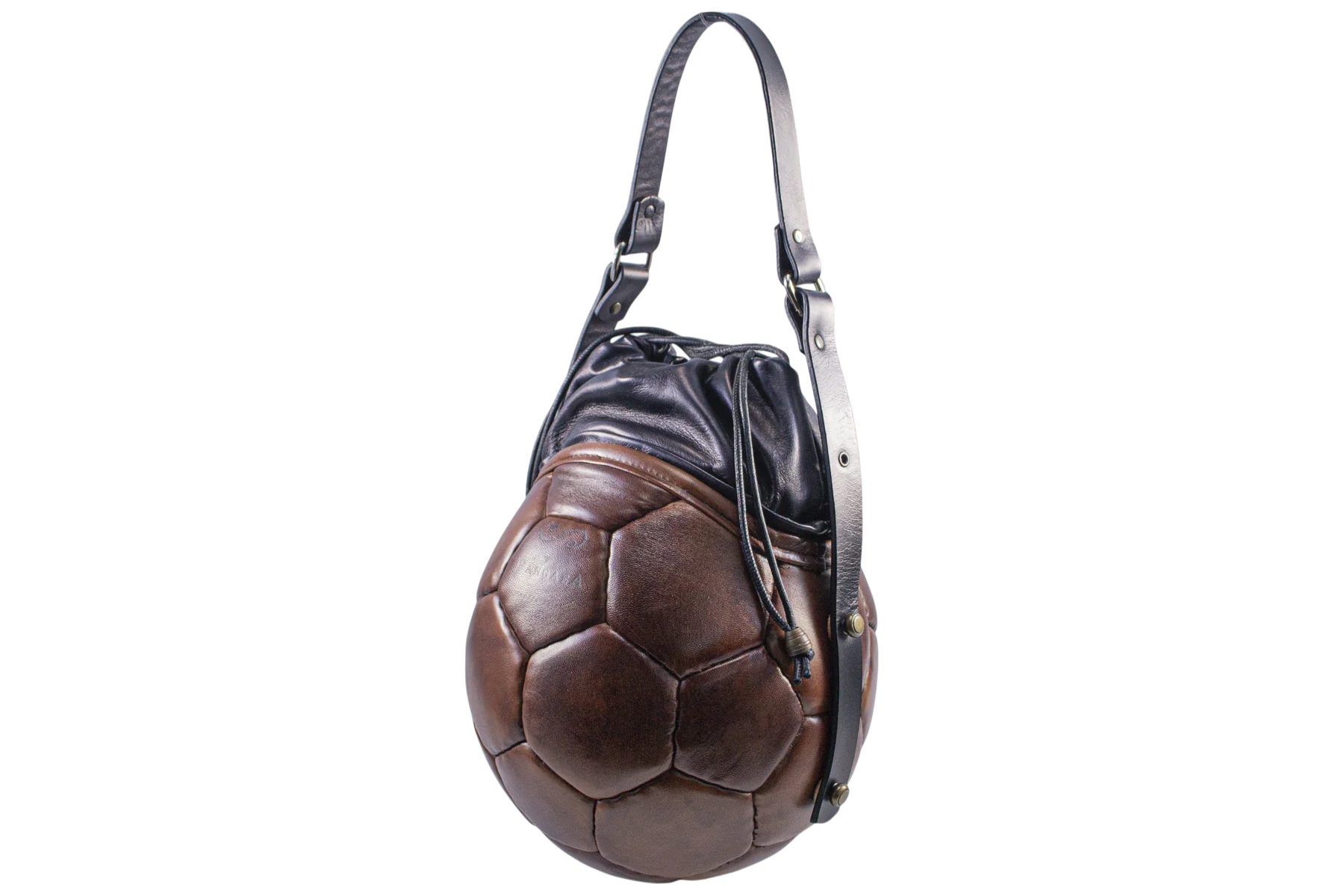 PANGAEA Round Bag marrone scuro con chiusura nera, esempio di composizione già realizzata